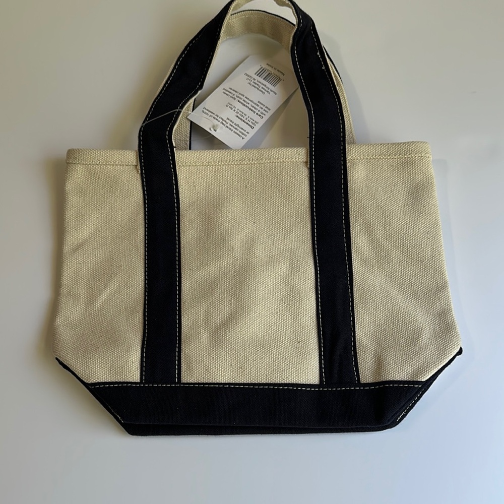 Stylish Black and Cream Tote Bag EUC